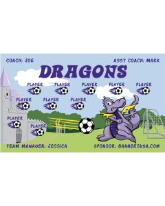 Dragons Soccer 9oz Fabric Team Banner E-Z Order