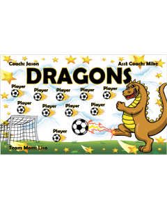 Dragons Soccer 9oz Fabric Team Banner E-Z Order