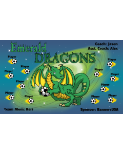 Emerald Dragons Soccer 9oz Fabric Team Banner E-Z Order