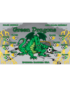 Green Dragons Soccer 9oz Fabric Team Banner E-Z Order