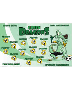 Green Dragons Soccer 9oz Fabric Team Banner E-Z Order