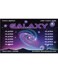 Galaxy Soccer 9oz Fabric Team Banner E-Z Order