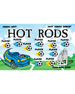 Hot Rods Soccer 9oz Fabric Team Banner E-Z Order