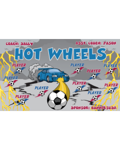 Hot Wheels Soccer 9oz Fabric Team Banner E-Z Order