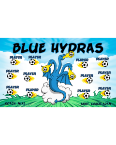 Blue Hydras Soccer 9oz Fabric Team Banner E-Z Order