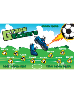 Grass Kickers Soccer 9oz Fabric Team Banner E-Z Order