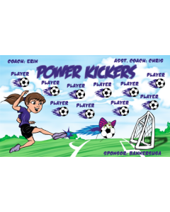 Power Kickers Soccer 9oz Fabric Team Banner E-Z Order