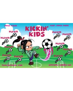 Kickin' Kids Soccer 9oz Fabric Team Banner E-Z Order