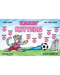 Kickin' Kittens Soccer 9oz Fabric Team Banner E-Z Order