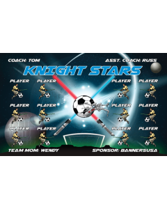 Knight Stars Soccer 9oz Fabric Team Banner E-Z Order