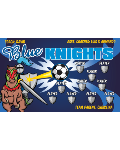 Blue Knights Soccer 9oz Fabric Team Banner E-Z Order