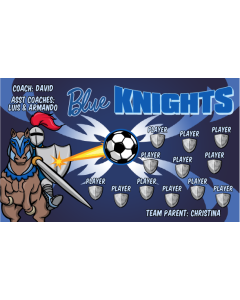 Blue Knights Soccer 9oz Fabric Team Banner E-Z Order