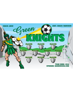 Green Knights Soccer 9oz Fabric Team Banner E-Z Order