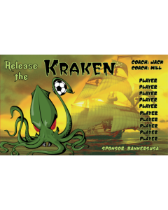 Release The Kraken Soccer 9oz Fabric Team Banner E-Z Order