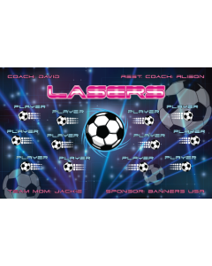 Lasers Soccer 9oz Fabric Team Banner E-Z Order