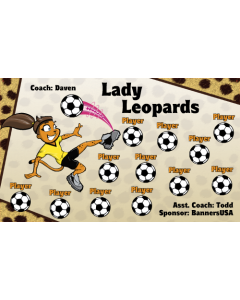 Lady Leopards Soccer 9oz Fabric Team Banner E-Z Order