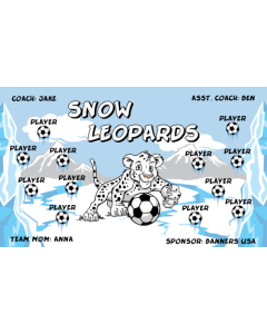 Snow Leopards Soccer 9oz Fabric Team Banner E-Z Order