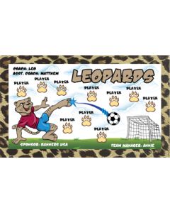 Leopards Soccer 9oz Fabric Team Banner E-Z Order