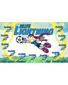 Blue Lightning Soccer 9oz Fabric Team Banner E-Z Order