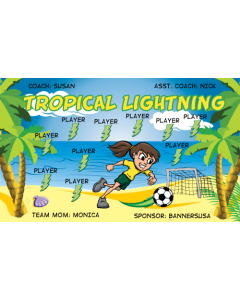 Tropical Lightning Soccer 9oz Fabric Team Banner E-Z Order