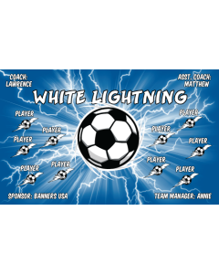 White Lightning Soccer 9oz Fabric Team Banner E-Z Order