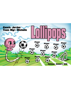 Lollipops Soccer 9oz Fabric Team Banner E-Z Order