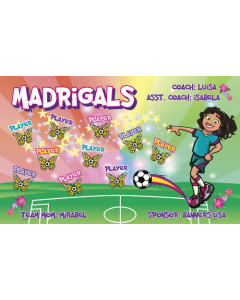 Madrigals Soccer 9oz Fabric Team Banner E-Z Order