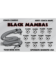 Black Mambas Soccer 9oz Fabric Team Banner E-Z Order