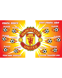 Manchester United Soccer 9oz Fabric Team Banner E-Z Order