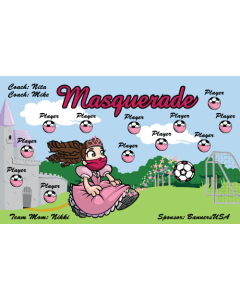 Masquerade Soccer 9oz Fabric Team Banner E-Z Order