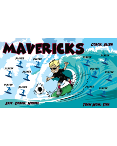 Mavericks Soccer 9oz Fabric Team Banner E-Z Order