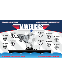 Mavericks Soccer 9oz Fabric Team Banner E-Z Order