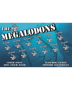 Megalodons Soccer 9oz Fabric Team Banner E-Z Order