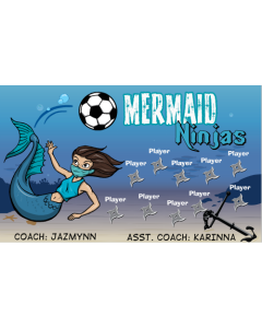 Mermaid Ninjas Soccer 9oz Fabric Team Banner E-Z Order