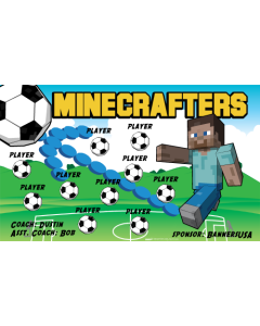 Minecrafters Soccer 9oz Fabric Team Banner E-Z Order