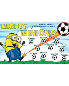 Mighty Minions Soccer 9oz Fabric Team Banner E-Z Order