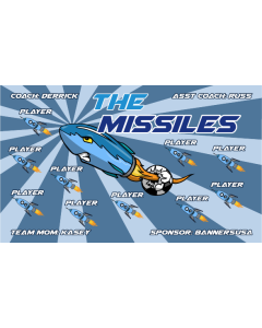 Missiles Soccer 9oz Fabric Team Banner E-Z Order