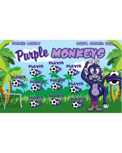 Purple Monkeys Soccer 9oz Fabric Team Banner E-Z Order