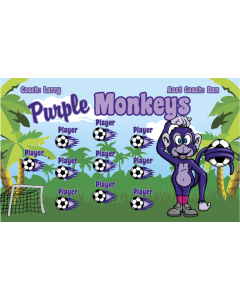 Purple Monkeys Soccer 9oz Fabric Team Banner E-Z Order