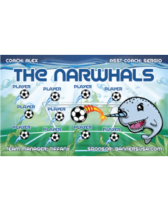Narwhals Soccer 9oz Fabric Team Banner E-Z Order