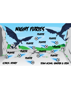 Night Furies Soccer 9oz Fabric Team Banner E-Z Order