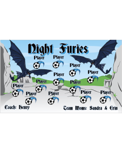 Night Furies Soccer 9oz Fabric Team Banner E-Z Order