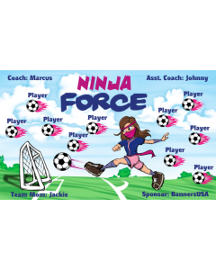 Ninja Force Soccer 9oz Fabric Team Banner E-Z Order