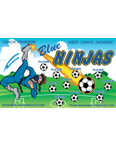 Blue Ninjas Soccer 9oz Fabric Team Banner E-Z Order