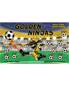 Golden Ninjas Soccer 9oz Fabric Team Banner E-Z Order