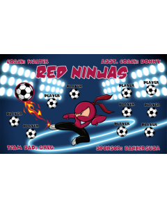 Red Ninjas Soccer 9oz Fabric Team Banner E-Z Order