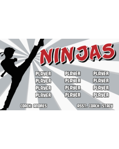 Ninjas Soccer 9oz Fabric Team Banner E-Z Order