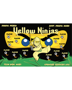 Yellow Ninjas Soccer 9oz Fabric Team Banner E-Z Order