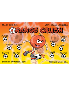 Orange Crush Soccer 9oz Fabric Team Banner E-Z Order