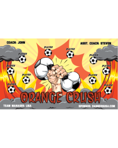 Orange Crush Soccer 9oz Fabric Team Banner E-Z Order